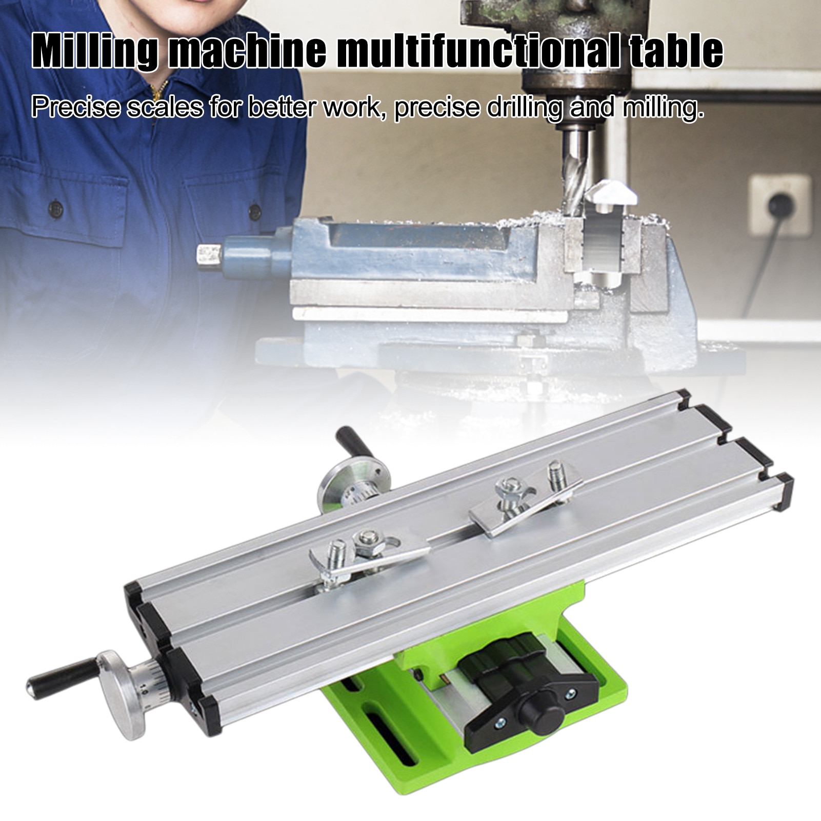 Milling Machine Table Multifunctional 3-T-slot Workbench Machine Bench Drill Vise Worktable X Y-Axis Adjustment Coordinate Table