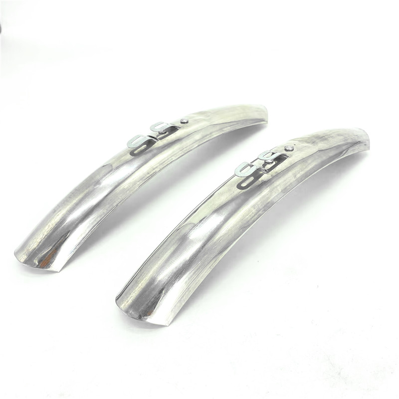 Retro Fiets Spatbord Rvs Spatbord 24/26 Inch 700C Stad Fiets Fenders Zilver 1 Paar: Default Title