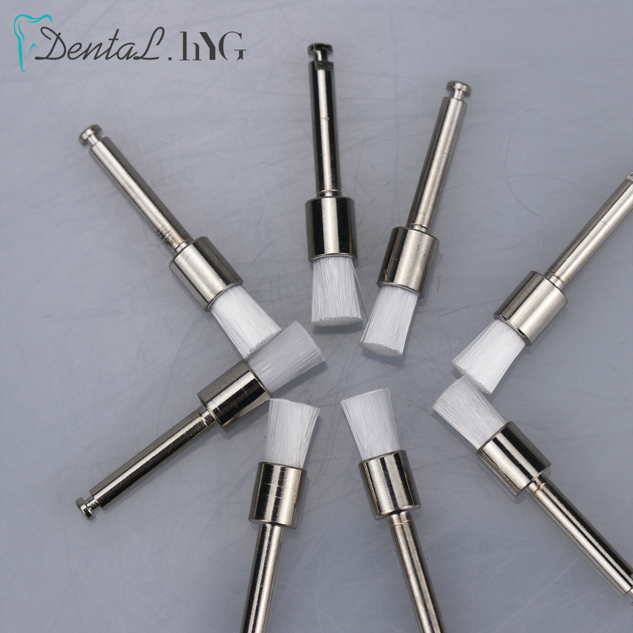 100pcs/Bag Disposable Dental Polisher Nylon Bristle Brush Polishing Brushes Teeth Whitening Prophy Brushes Dentist Materials