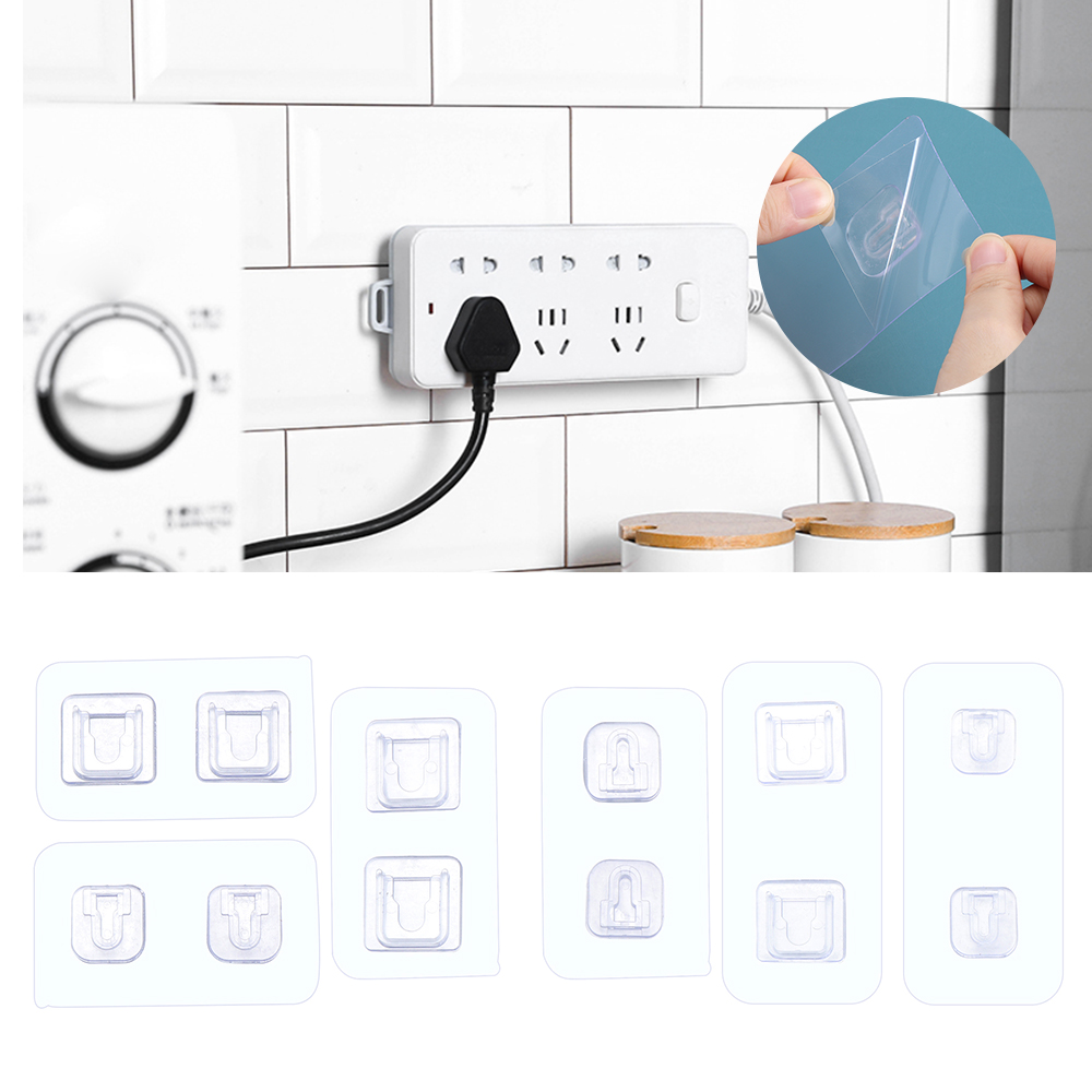 PVC perforierte stanz freie Zauberstab steckdose Router Halfter Buchse transparente Lagerung selbst klebende Kabel Wohnkultur Organizer