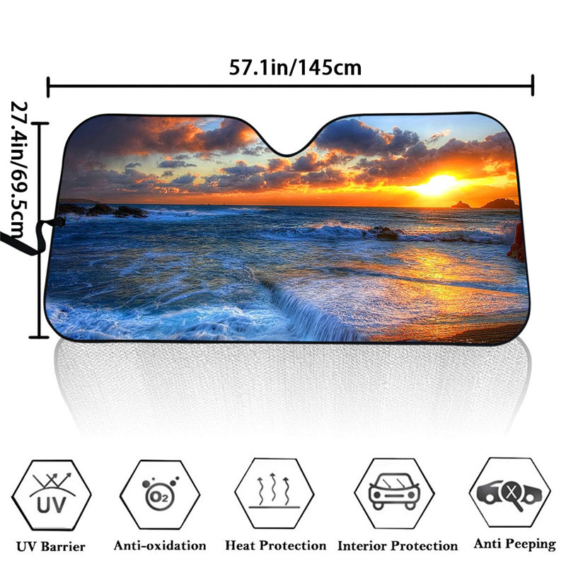 1Pcs Windshield Sun Shade for Car Decoration Funny Dog Print Window Foldable Auto Sunshade Front Window Sun Shield Sun Visors