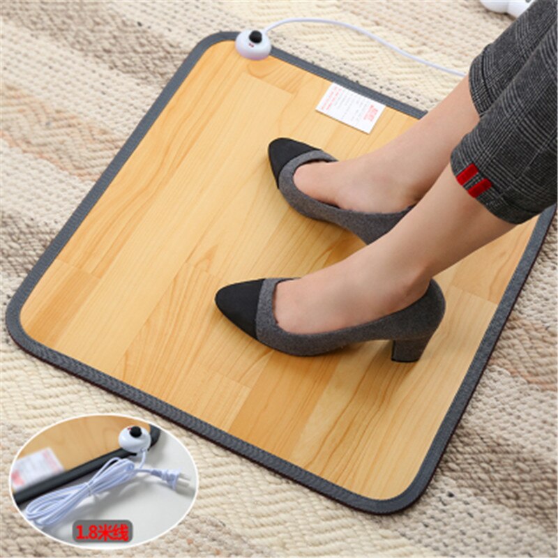Tapis chauffant en cuir pour pieds, tapis chauffant de bureau coussin chauffant en cuir tapis chauffant électrique Thermostat tapis outils ménagers: 50X55JTQ
