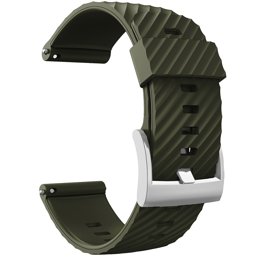 per Suunto 7/Suunto 9 cinturino di ricambio cinturino sportivo in silicone morbido per Suunto 9 Baro/9 spartano/9 GPS 24mm cinturino: Esercito Blu