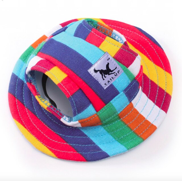 Hond Cap Tailup Zomer Doek Mesh Ademend Huisdier Zonnehoed Canvas Voor Kleine Hond Huisdier Producten: striped / L