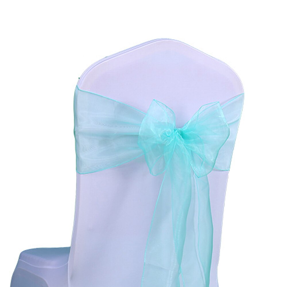 organza stol binder buer til bryllup 7 x 108 &quot; kongeblå stol ramme 10 pc stol bånd organza sløyfer glipper i begivenhet &amp; bryllup forsyning: Tiffany blå