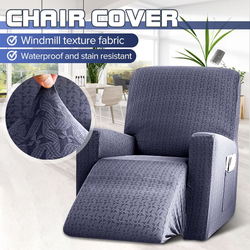 5- kleurige gebreide elastische, volledig beschermende stoelhoes met molenpatroon, stoelhoes voor fauteuil, massagestoel, relaxfauteuilhoes