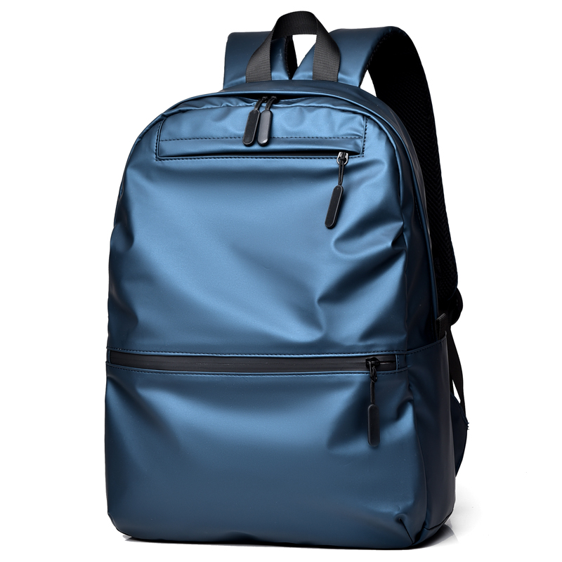 Fashionable Backpack Large Capacity Laptop Bag Waterproof Fabric Lightweight Shoulder Bag Casual Backpack: Blue