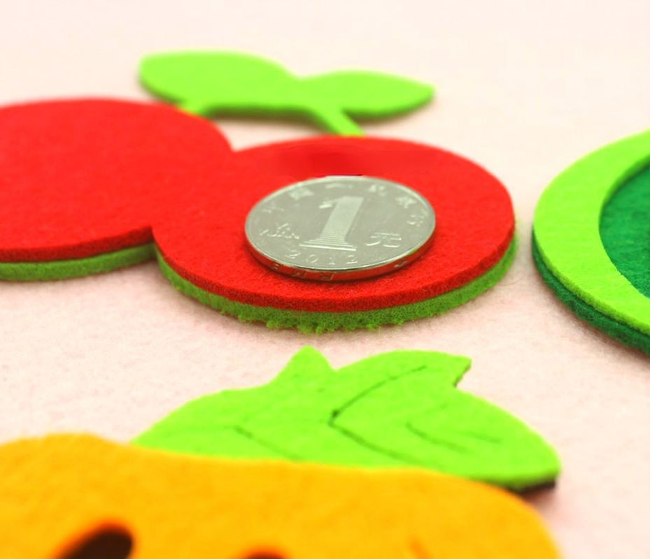 3pcs Furit Mixed Felt Craft Non Woven Patch Applique DIY Felt Pad Kindergarten Decoration Wall Sticker