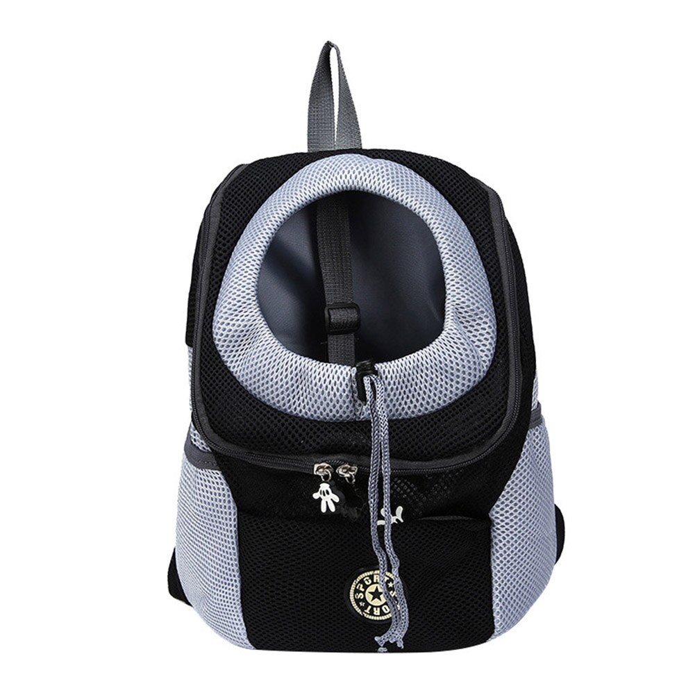 Tragbare Haustier Hund Träger Tasche Atmungsaktiv Oxford Tuch Kopf aus Vorderseite Haustier Träger Tasche Rucksack Breiten Trägern Haustier Rucksack: Schwarz / XL