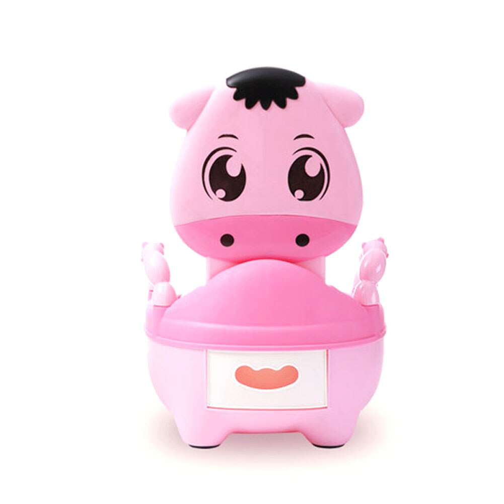 Børn baby potte træning køer dreng pige bærbar toilet sæde spædbarn potte toilet pot: Lyserød ko