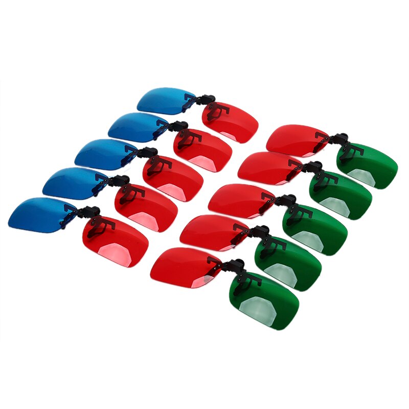 3D Glasses - Red & Cyan - Fits Over Most Prescription Glasses for Movies, Gaming, TV