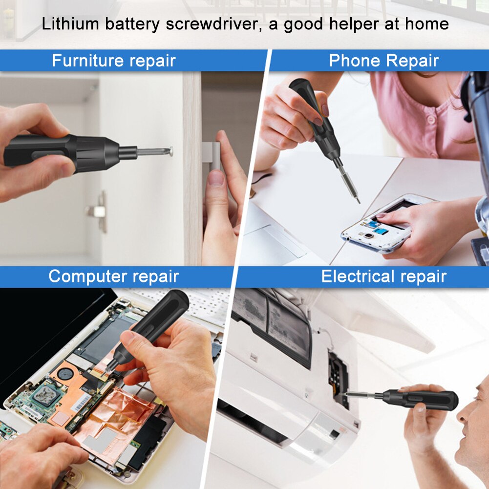 Electrical Screwdriver Set Hand 3.6V Rechargeable Screwdriver Drill Bit Set Portable Rechargeable Power Repair Tools