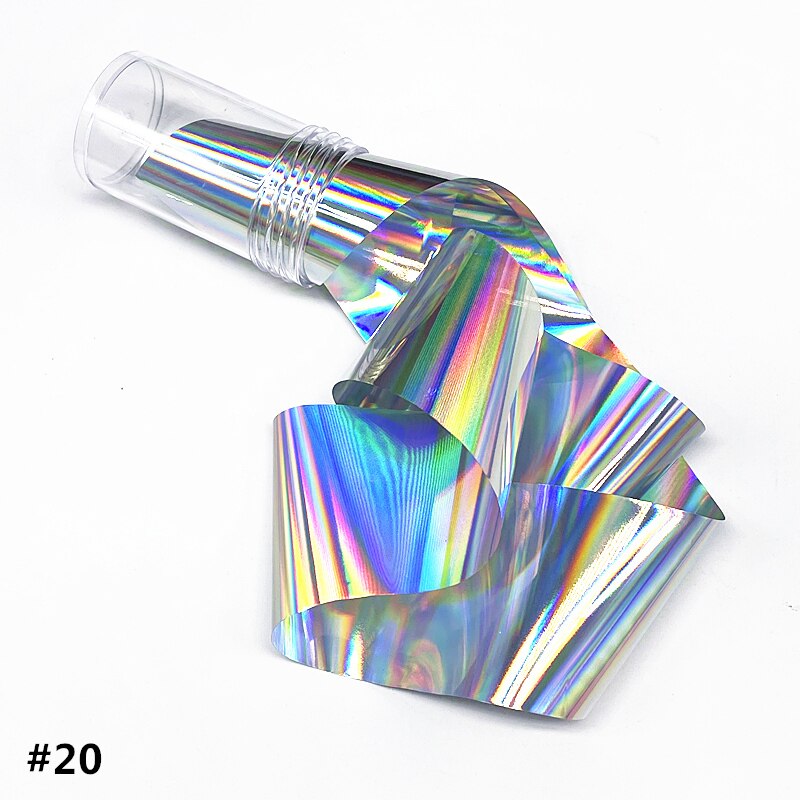 Aurora lámina de cristal para uñas, película adhesiva de celofán, de tendencia de uñas coreanas, cubo de hielo, decoración DIY, 100cm/botella: 20