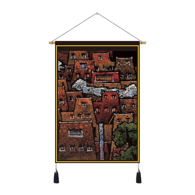 Tibetan Art Hanging Tapestry Velvet Cloth Scroll Painting Wall Pictures Home Tibet Bedroom Art Ethnic Decorative Wall Tapestries: 47x67cm F