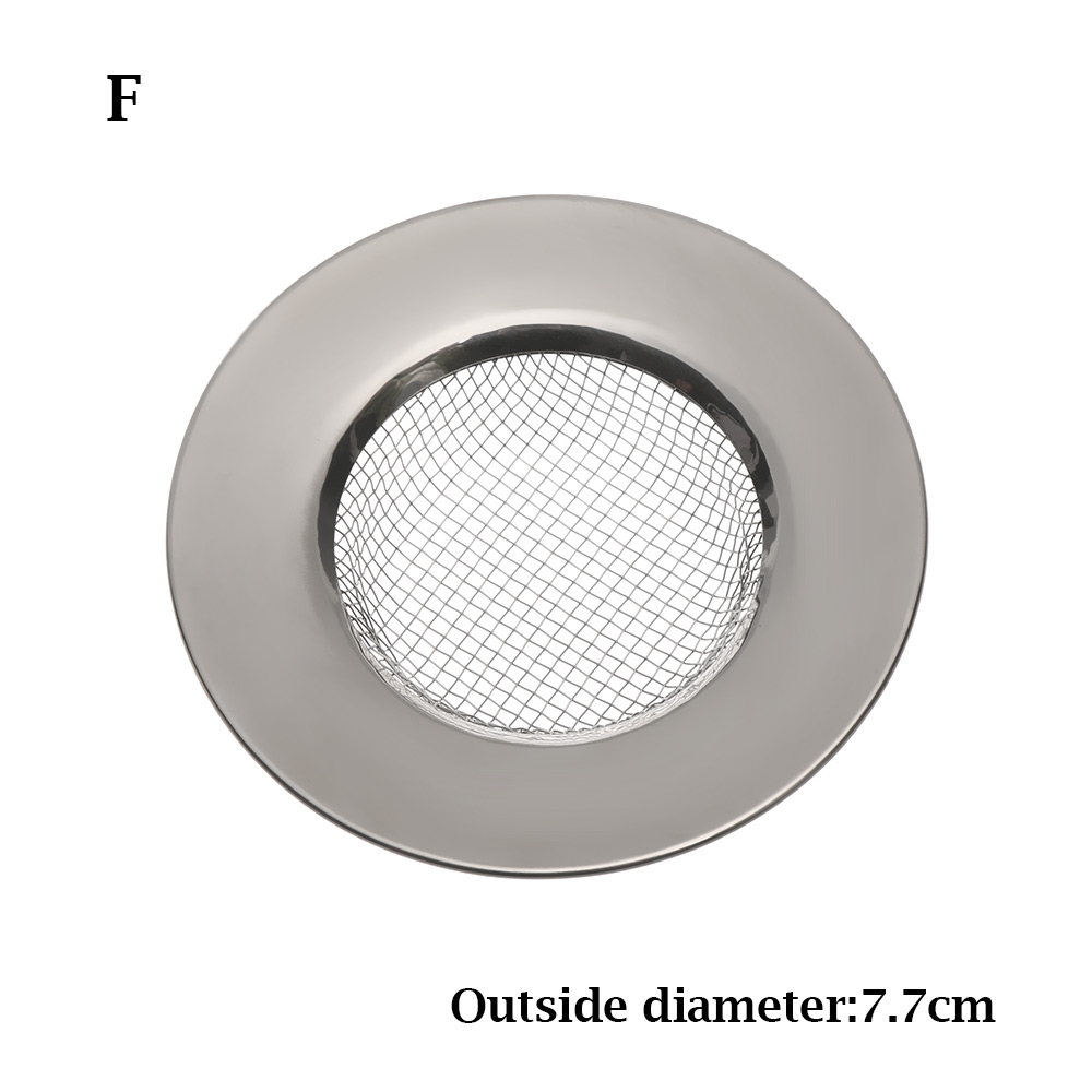 Kitchen Sink Strainer Drain Hole Filter Trap Metal Sink Strainer Stainless Steel Bath Sink Hair Catcher Drain Waste Screen: Type 1 dia7.7cm