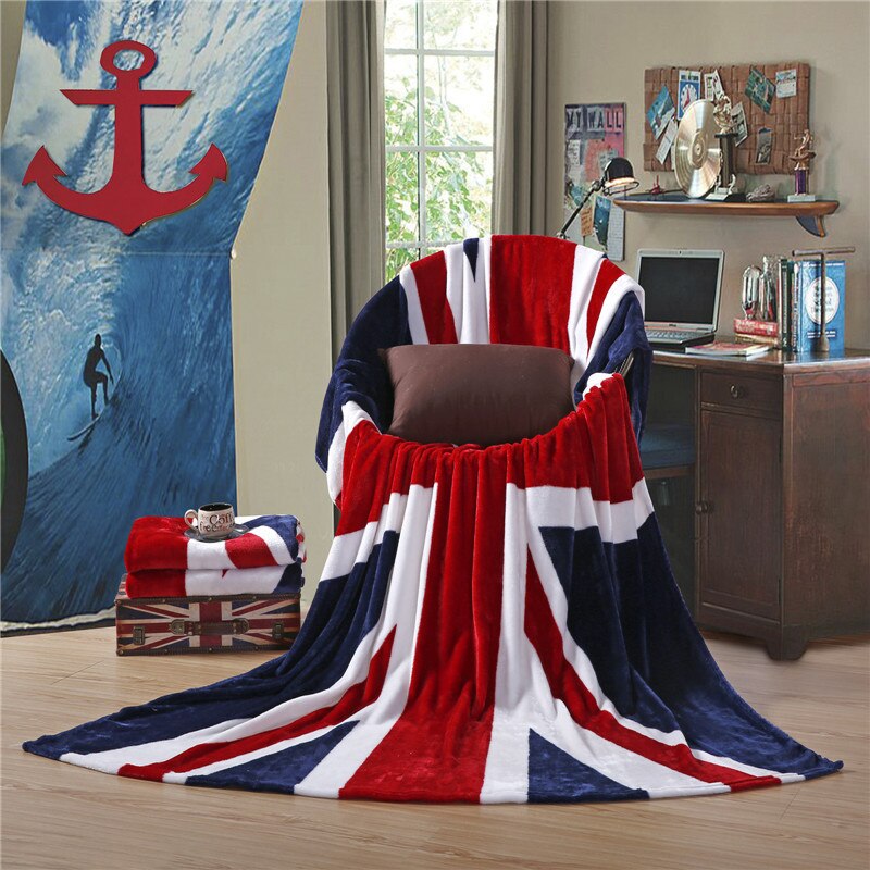 Britse Vlag Amerikaanse Vlag Dekens Fleece Dunne Dekbed Beddengoed Spreien Voor Volwassenen Kids Op Bed Sofa Gooi Deken: British Flag