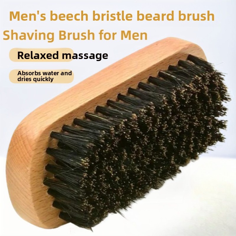 Men's Shaving Brush Set Boar Bristle Portable Barber Natural Beard Brush for Facial Cleaning Styling Tool