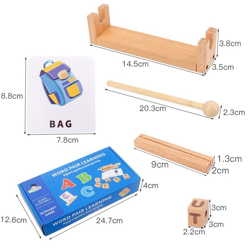 Bloques de madera en 3D, juego de aprendizaje de emparejamiento cognitivo, juguetes de tarjetas, juguete educativo