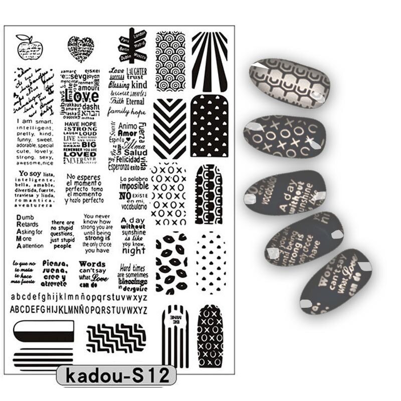 9.5*14.5cm Nail Stamping Plate Nail Art Stencils For Nails Manicure Popular Plate Instruments Tool 16 Patterns
