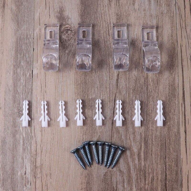 8Pcs Curtain Clear P Clips Hook,Roller Blind Clips Child Safety Chain Cord P Clip Hooks for Vertical Roman Roller Blinds