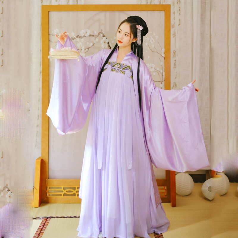 Trajes de baile tradicional chino Hanfu para mujer traje de baile popular traje nacional Hanfu vestido de actuación ropa SL1723