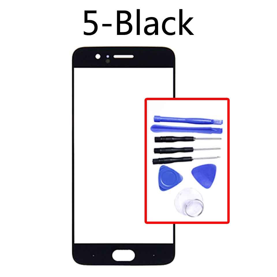 For Oneplus 5 A5000 Front Touch Screen Glass Outer Lens For Oneplus 5T LCD Glass Replacement: 5-Black-With tool