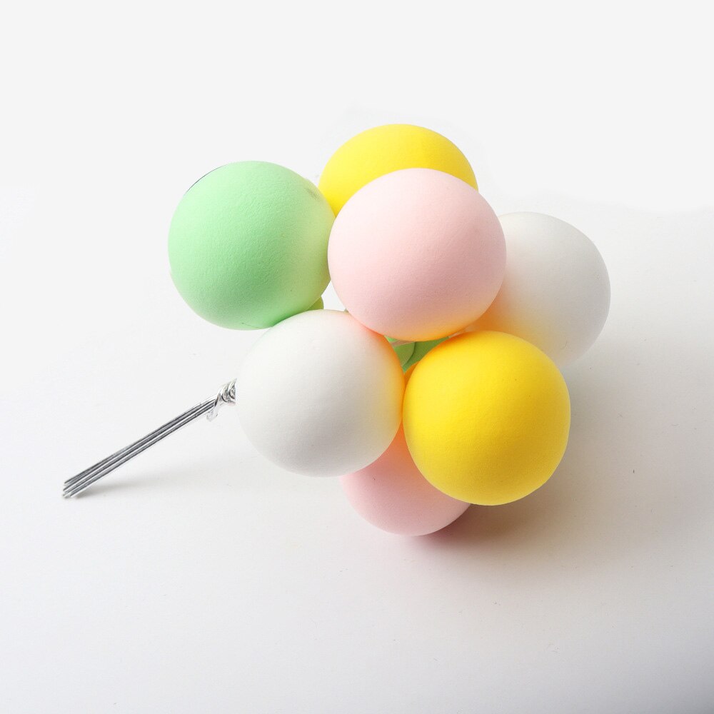 8 stk/bunke blandede fargeballonger leirkaketopperballer kakedekor bryllup bursdagsfest babyshower-gave dessertdekorasjoner: Lys gul