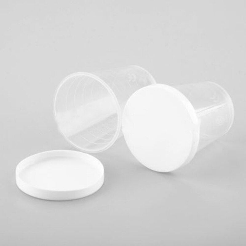10 stk 30ml klar plast målebæger gradueret mål bægerglas måle medicin kopper med hvide låg cap klar beholder