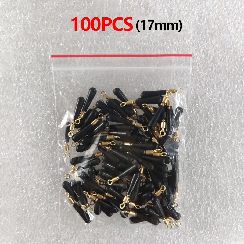 10-100pcs Copper Head Rubber Bobber Drift Fishing Floats Seat Vertical Fishing Float Rotation Buoy Seat Bobber Accesories: 17mm  100PCS