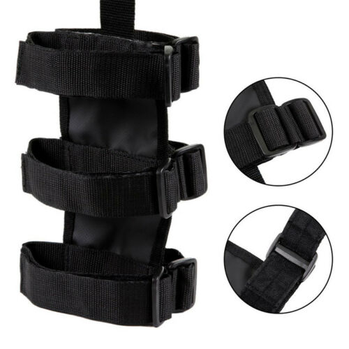 For Jeep Wrangler YJ TJ JK Trucks Car Accessories 1PC Adjustable Red/Black Roll Bar Safety Fire Extinguisher Holder Safety Belt: Black