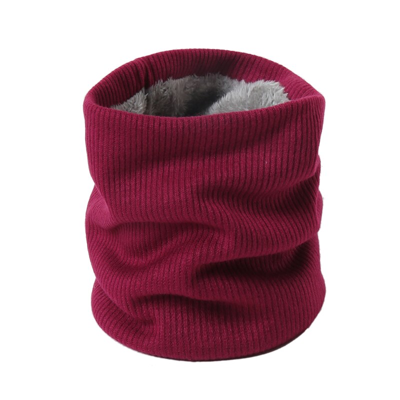hiver femmes écharpe tricot foulard dame foulards anneau femme foulard cachemire imitation peluche hommes masque col écharpes: Bordeaux red