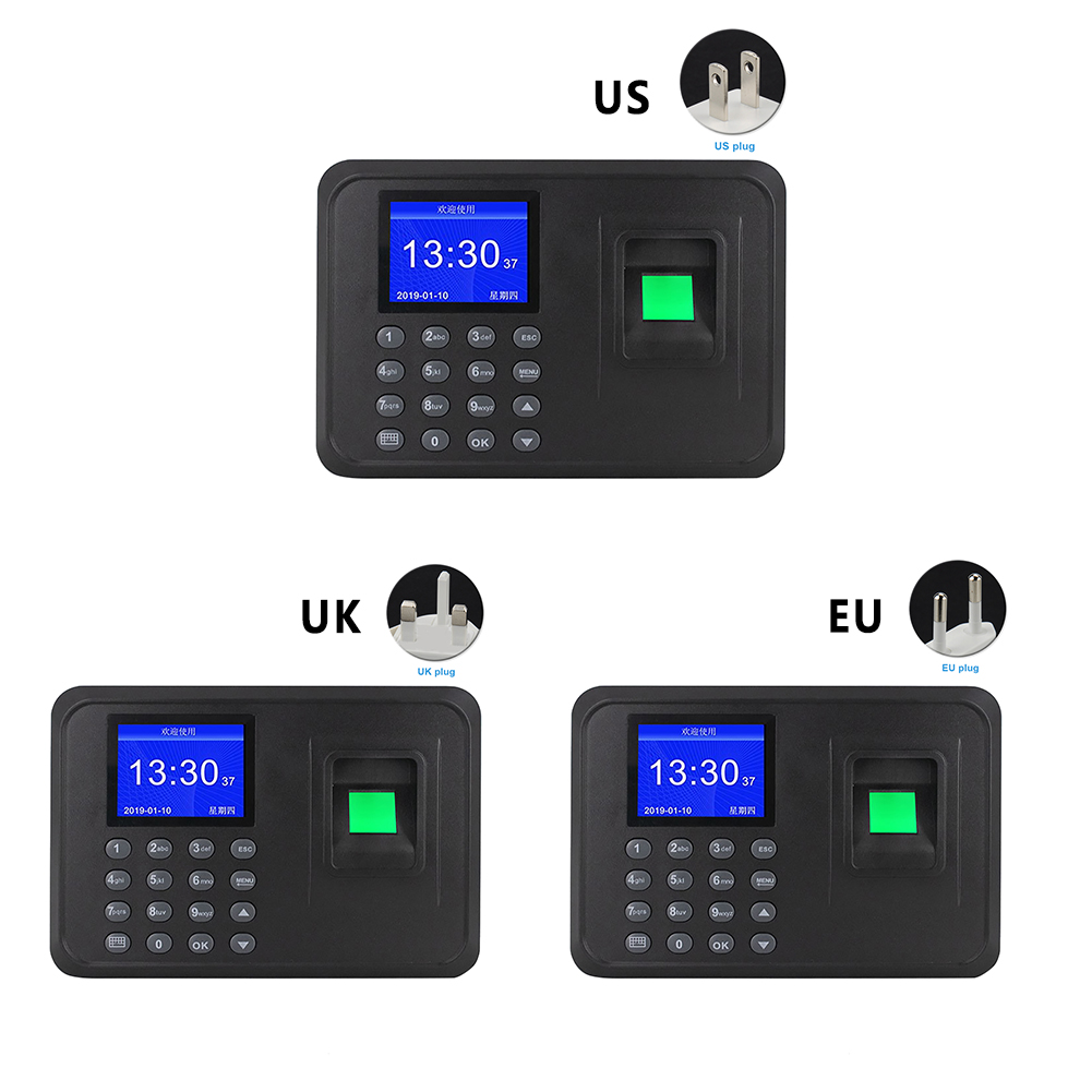 Lcd-scherm Quick Multi Lingual Controleren Management Time Recorder Werknemer Grote Capaciteit Biometrische Vingerafdruk Kantoor Presentielijst