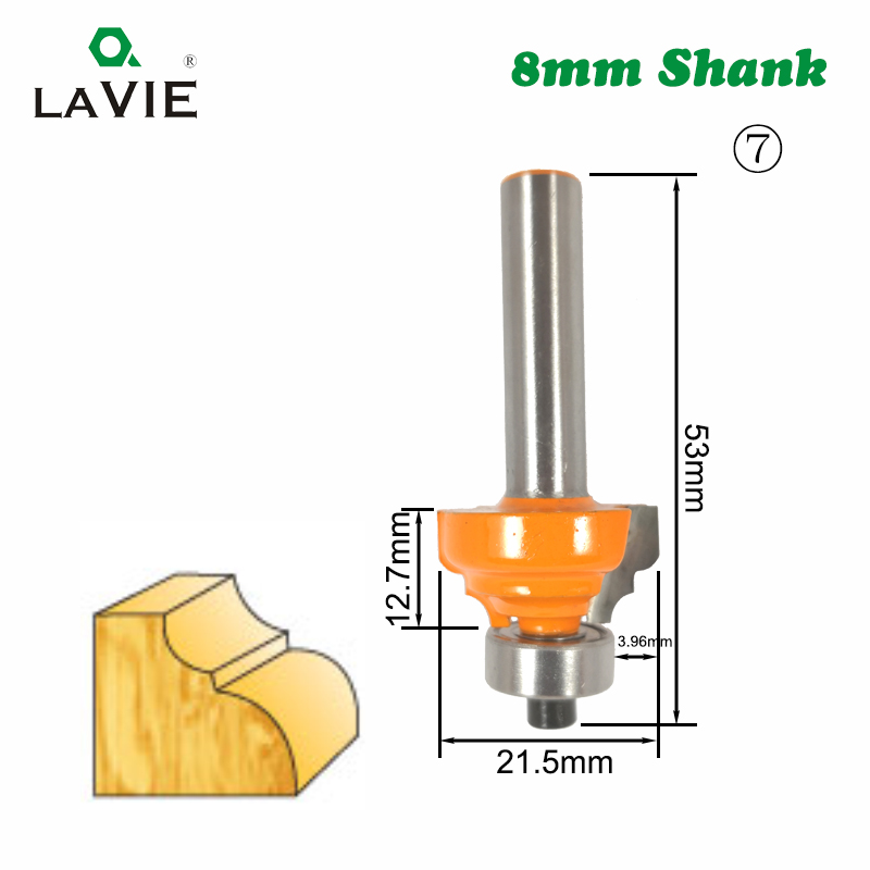 1pc 8mm skaft trefreserbit rett tv spyle trimming rengjøringe rund hjørne vik eske biter fresekutter til tre  mc02042