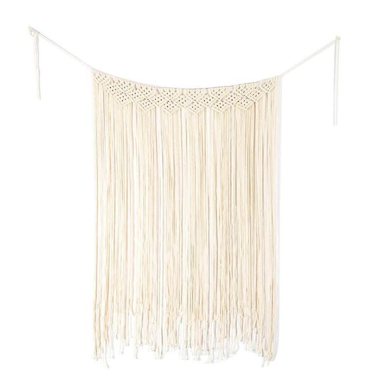 Hand-woven Tapestry Boho Wedding Decoration Backdrop Wall Backdrop Photo Cotton Hanging 100*115cm Rope Booth H4W6: Default Title