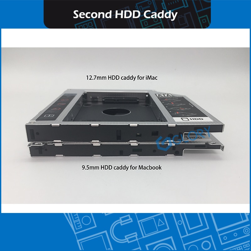 2.5'' HDD SATA SATAII SDD 2nd 12.7mm 9.5mm SSD HD SATA Hard Disk Drive HDD Caddy Adapter Bay for iMac for Macbook