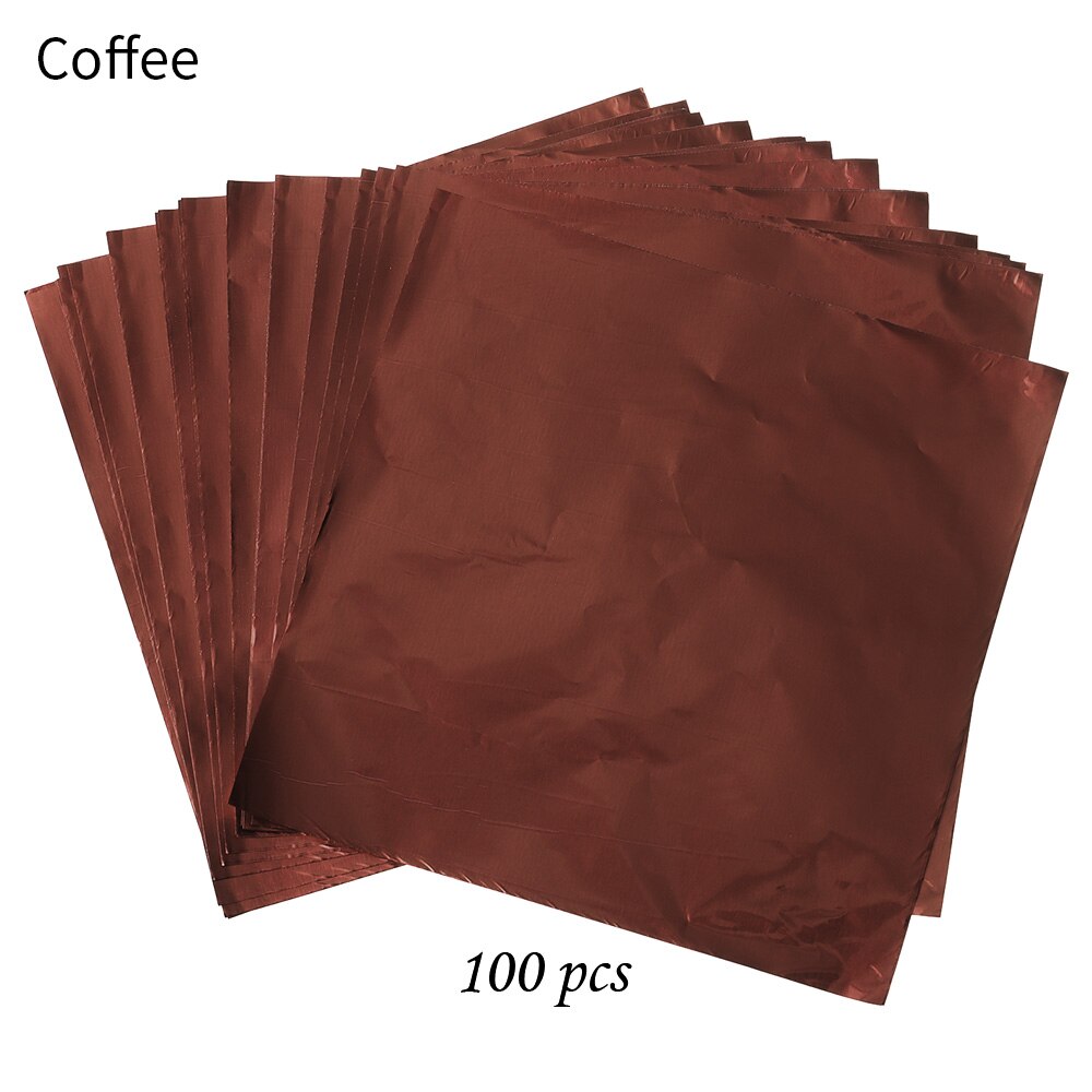 100 stücke 10x10cm Aluminium Folie Süssigkeit Schokolade Kekse Zinn Verpackung Papier DIY Metall Präge Handwerk Papier verpackung Papier