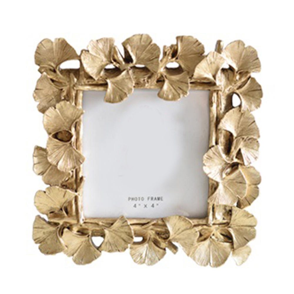 4/6 Inch Resin Golden Ginkgo Leaf Frame Vintage Photo Frame Retro Resin Photo Frame Wedding Home Decor