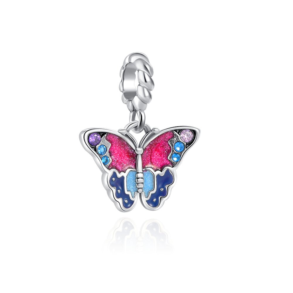 Pendentif papillon oiseau en argent Sterling 925, bricolage, perles, breloques originales pour Bracelet, accessoires pour femmes, été