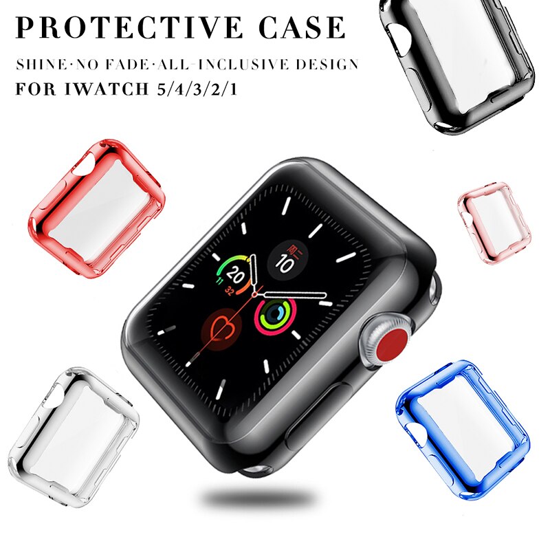 Slim watch 360 cover til apple watch case 5 4 3 2 1 42mm 38mm blød klar tpu skærmbeskytter til iwatch 5 44mm 40mm tilbehør