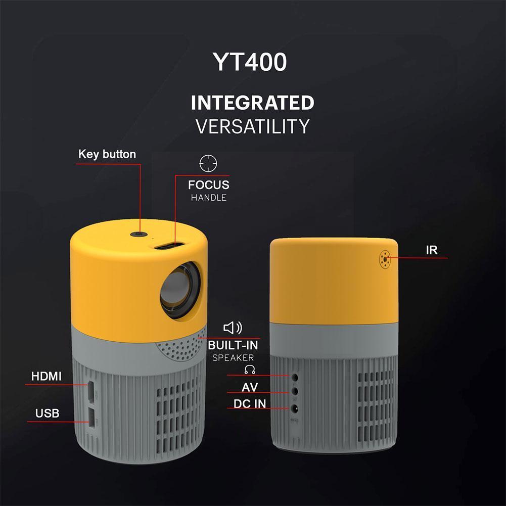 Yt400 Led Mobiele Video Projector Home Theater Media Speler Kids Thuis Mini Projector Draagbare Mini Projectoren Voor Telefoon D2u3