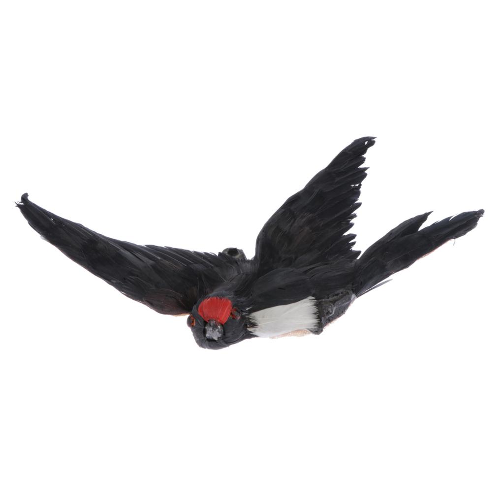 Realistic Swallow Animal Playset - Esculent Swift Bird Model - Home Wall Stickers, Easter Eggs, Cake Toppers Party Supplies: Red Head