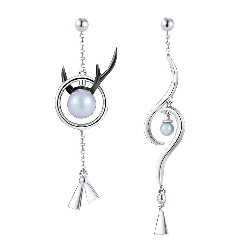 Thaya réel 925 en argent Sterling à la main concepteur Dangle cornes boucle d'oreille femmes de Style japonais pour les femmes bijoux fins