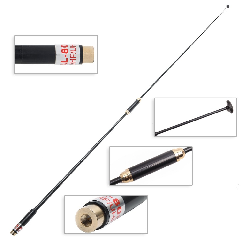 Harvest AL-800 SMA-M Male Dual Band U/V 144/430MHz Telescopic Antenna for Baofeng Yaesu TYT TH-UV8000D/E Wouxun KG-UV8D/9D Radio