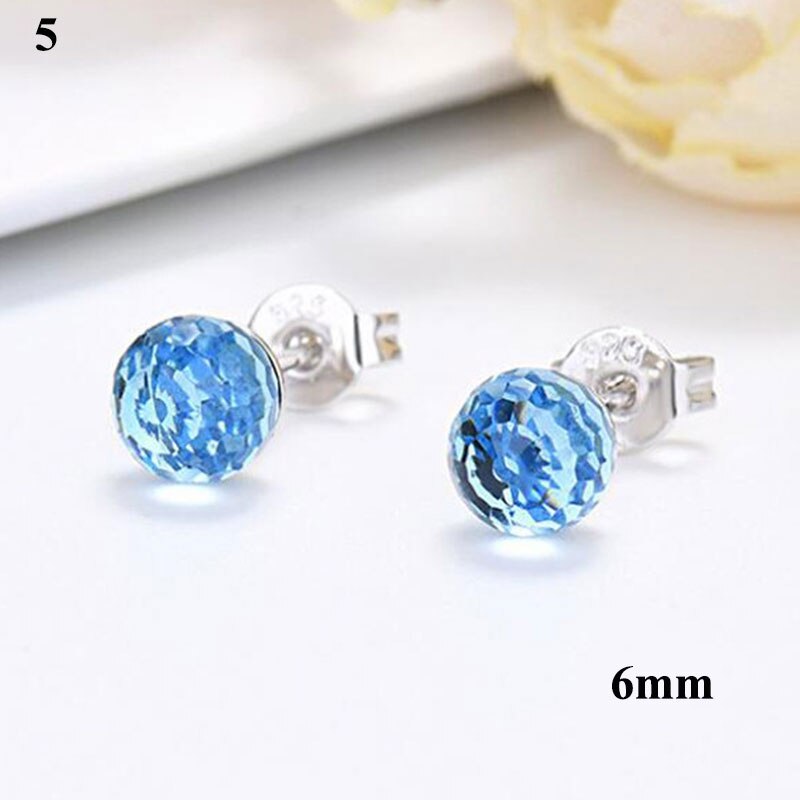 6/8mm kleurrijke oorbellen met strass-steentjes, veelkleurige bolvormige oorknopjes, kristallen oorbellen, kristallen oorbelaccessoires voor dames: 5