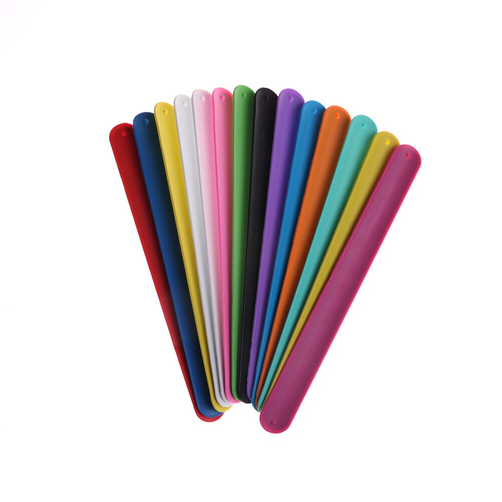 6Pcs/Pack Rainbow Slap Bracelets baby baptism shower favors girl birthday party decoration kids supply