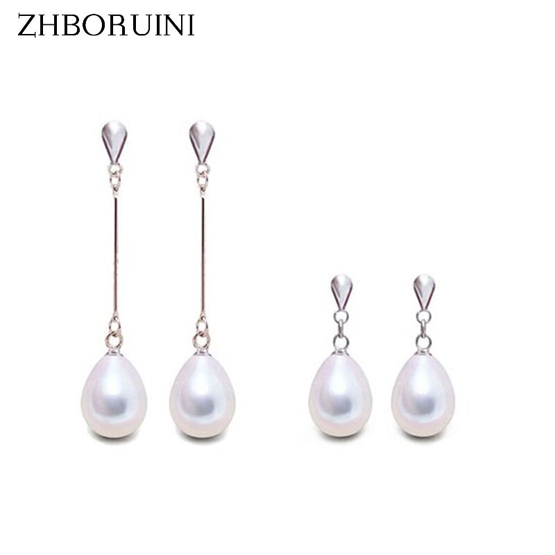 Zhboruin Natuurlijke Parel Oorbellen Voor Vrouwen 925 Sterling Zilveren Sieraden Water Parel Huwelijkscadeau