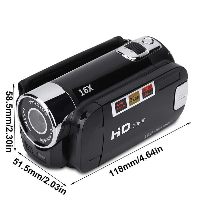 Schermo da 2.4 pollici videocamera HD 640x480 HD 16X videocamera DV digitale ad alta definizione videocamera Vlog per Picnic all'aperto per feste a casa
