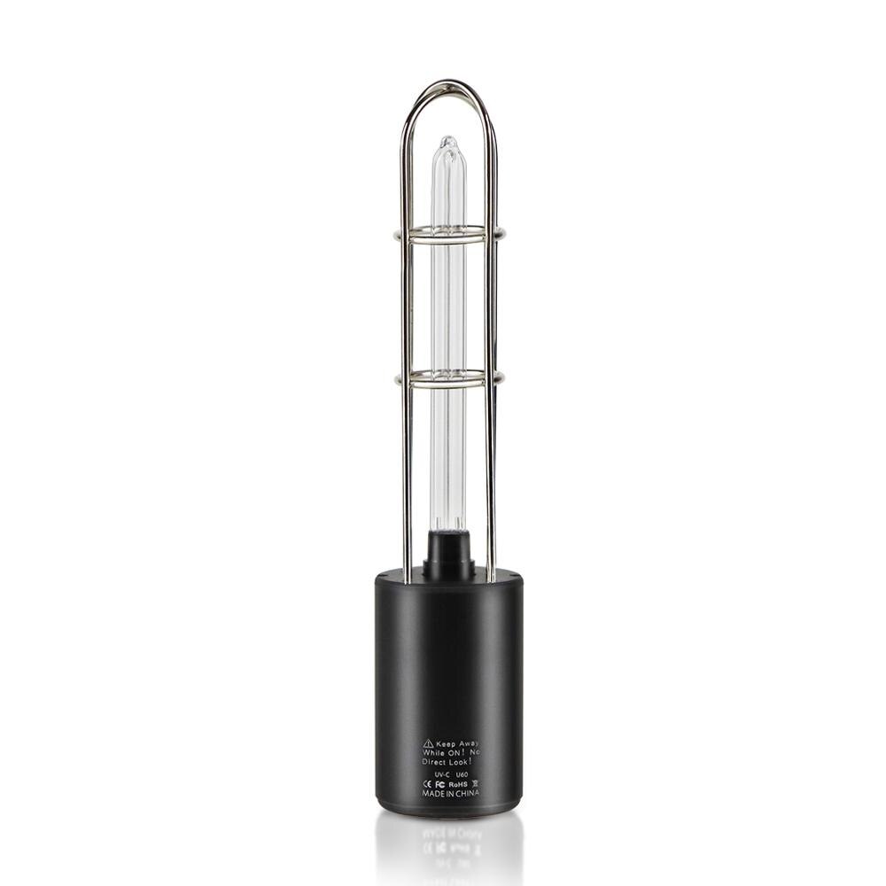 UVC O3 lumière Rechargeable Portable UV lampe germicide stérilisation cuisine chambre UV stérilisateur UV-C lampe bactéricide: Black
