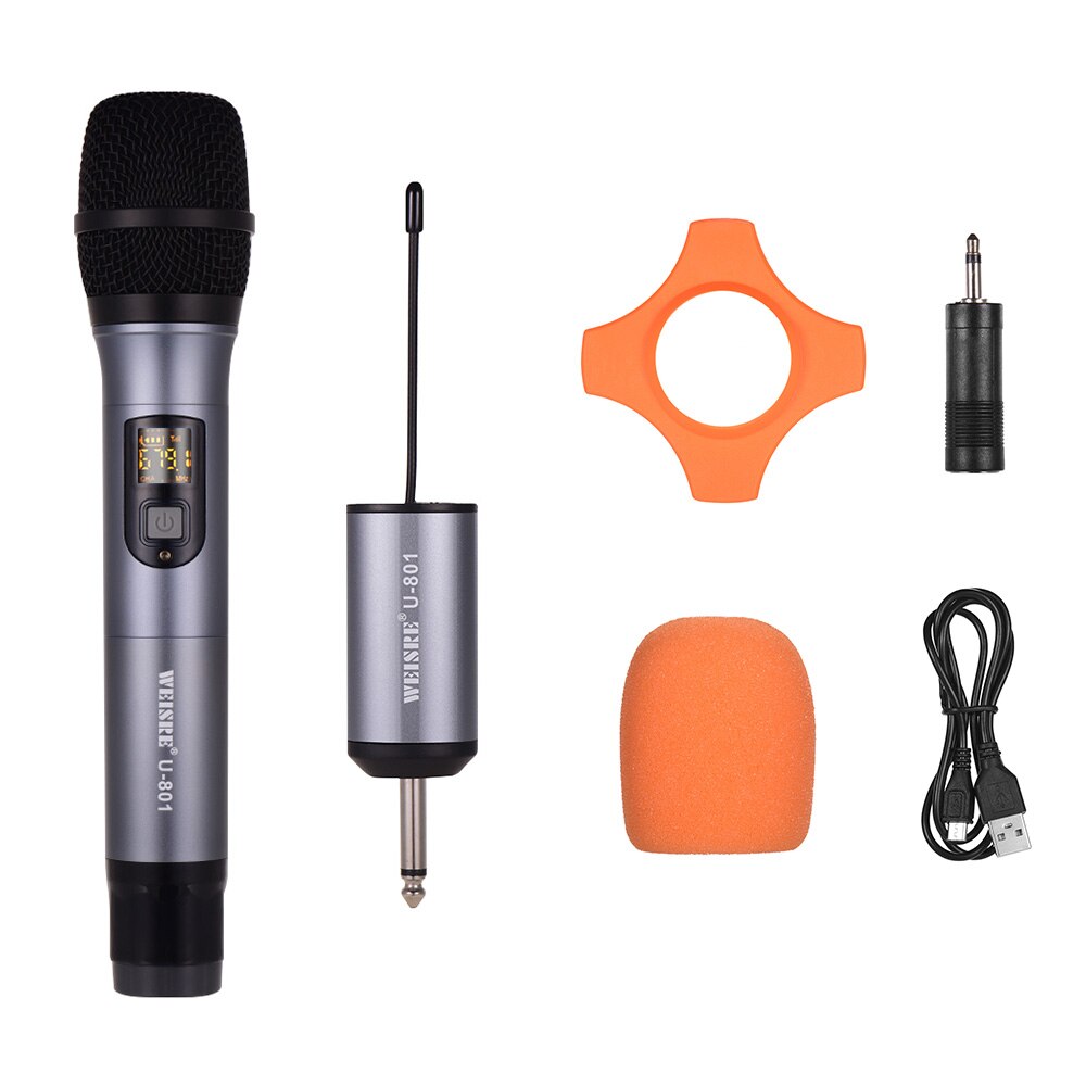 Uhf Handheld Draadloze Microfoon Microfoon Met Mini Ontvanger 50 Kanalen Voor Karaoke Business Meeting Speech Home Entertainment