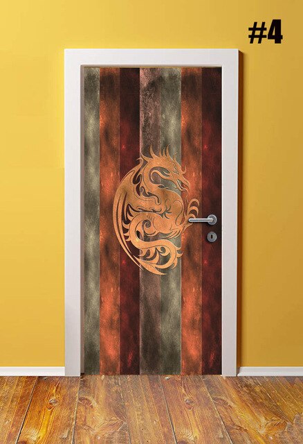 Selvklebende fornye 3d dørs klistremerke retro enkelhet hjemmeinnredning lerretstrykk kunst vanntett veggmaleri garderobe renovering bilder: Dør xrk 158004 / 95 x 215cm